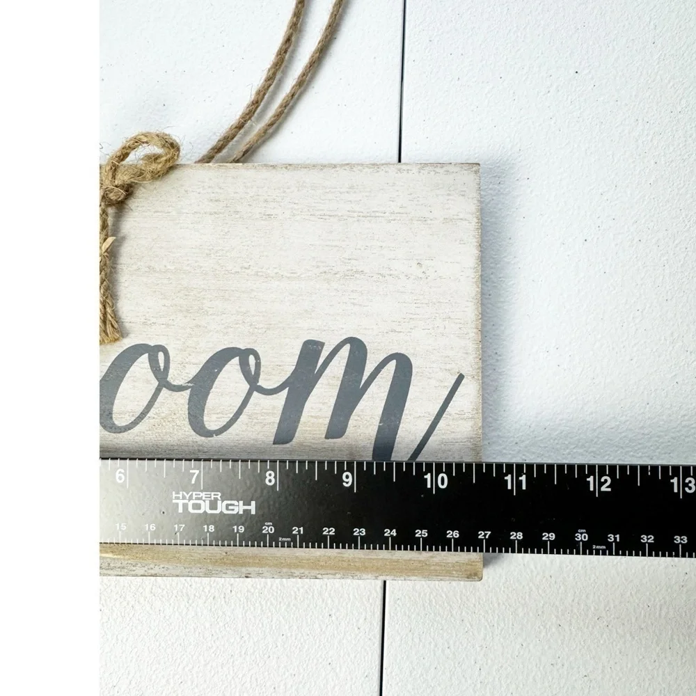 Bride and Groom Rustic Twine Rope Hanging Decor Chair Signs